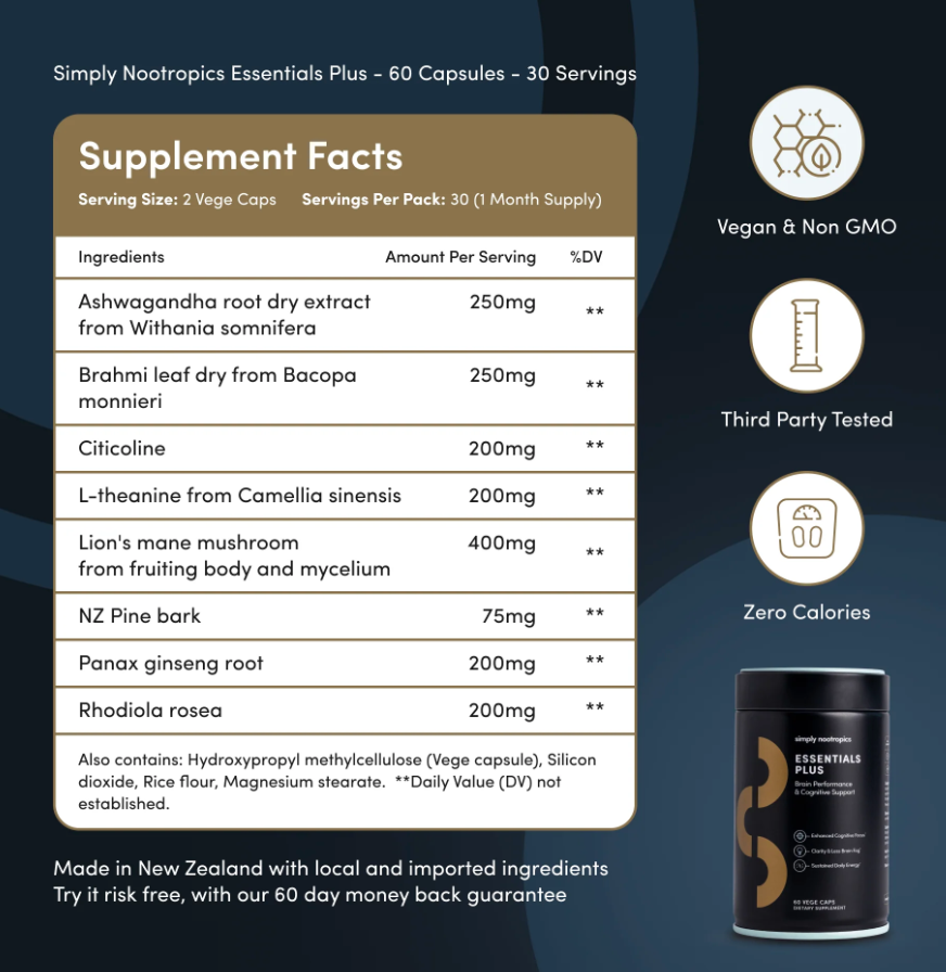 Simply Nootropics Essentials Plus
