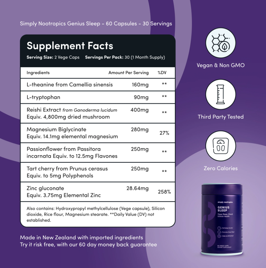 Simply Nootropics Genius Sleep Capsules