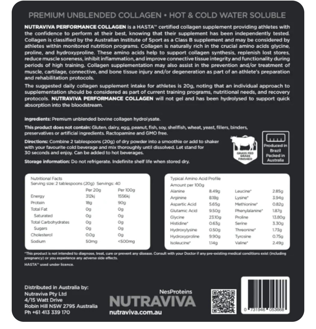 Performance Collagen 800g - HASTA™ certified