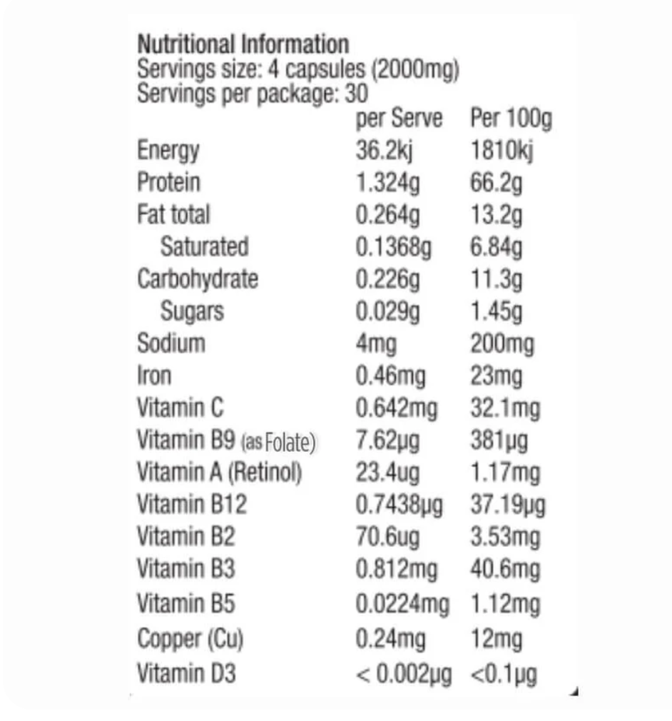 Nutraviva Organic Beef Liver Capsules - 120 Capsules - 2000mg per serve