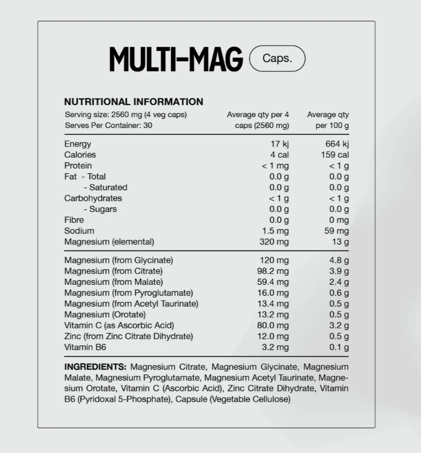 Switch Nutrition Multi-Mag Perfrom 120caps