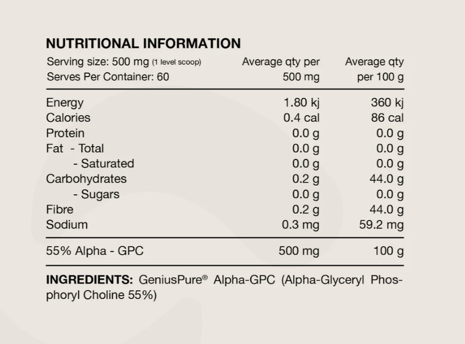 Switch Nutrition Alpha GPC 30g