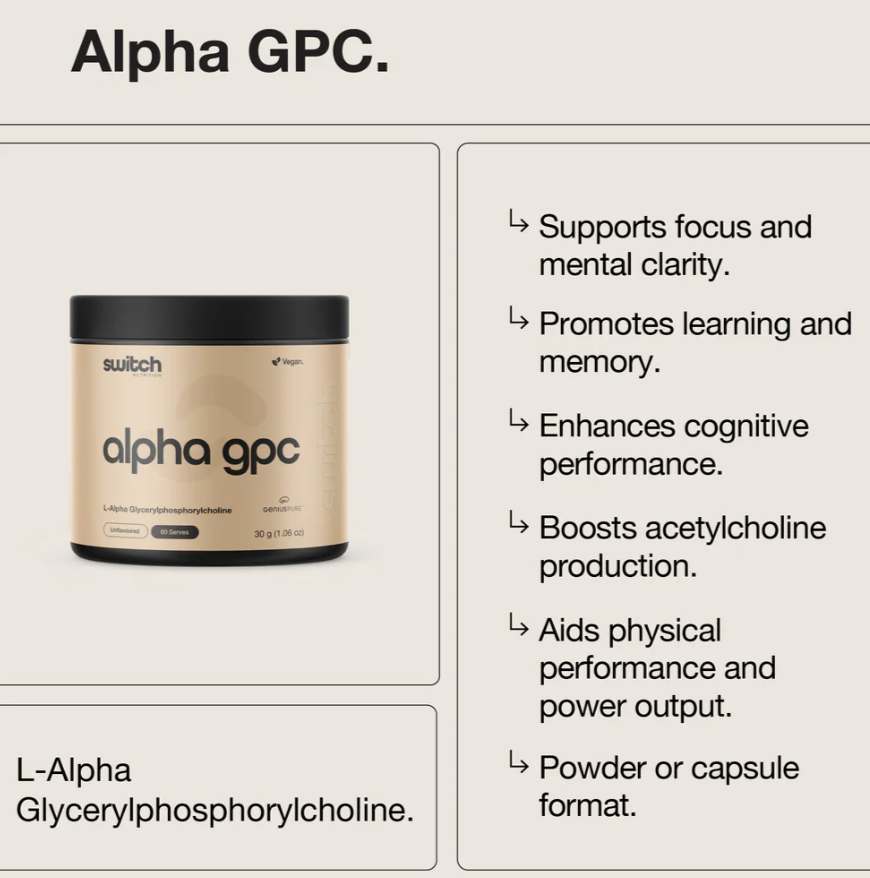 Switch Nutrition Alpha GPC 60caps