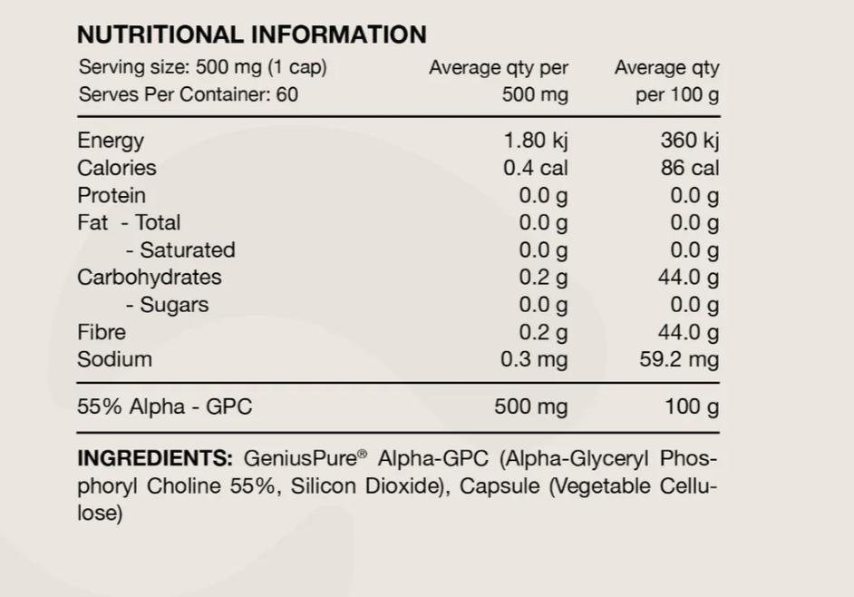 Switch Nutrition Alpha GPC 60caps