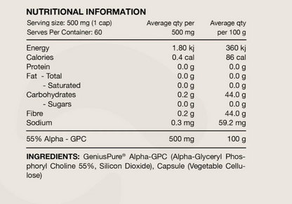 Switch Nutrition Alpha GPC 60caps