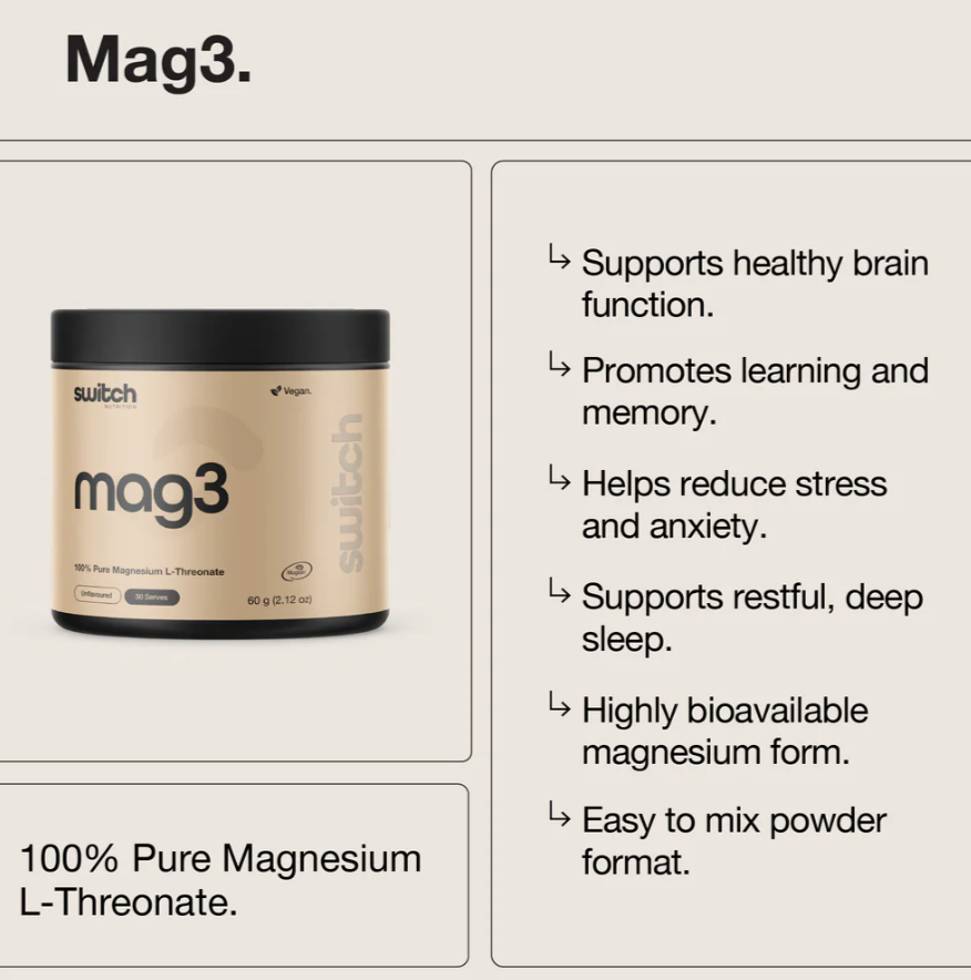 Switch Nutrition Magnesium L-Threonate (Mag3) 60g