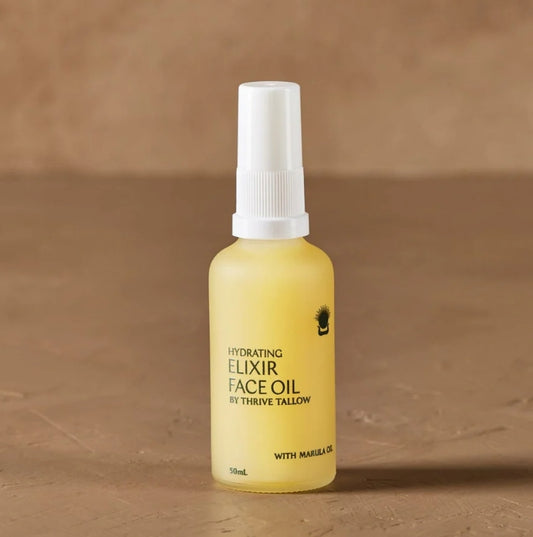 Thrive Tallow Hydrating Elixir Face Oil.