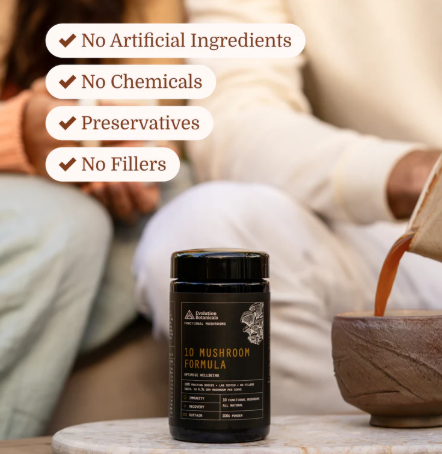 Evolution Botanicals -10 Mushroom Formula 100g Glass Jar