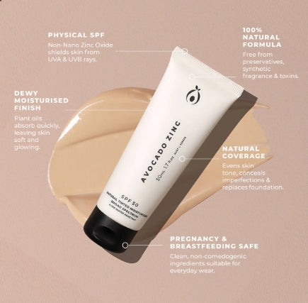 Avocado Zinc SPF 50 Natural Tinted Moisturiser