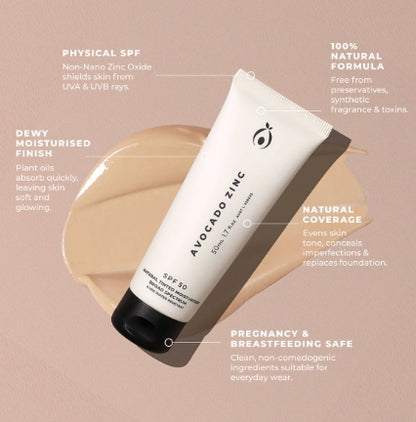 Avocado Zinc SPF 50 Natural Tinted Moisturiser
