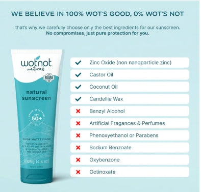 WOTNOT 50 SPF Zinc Sunscreen Face & Body